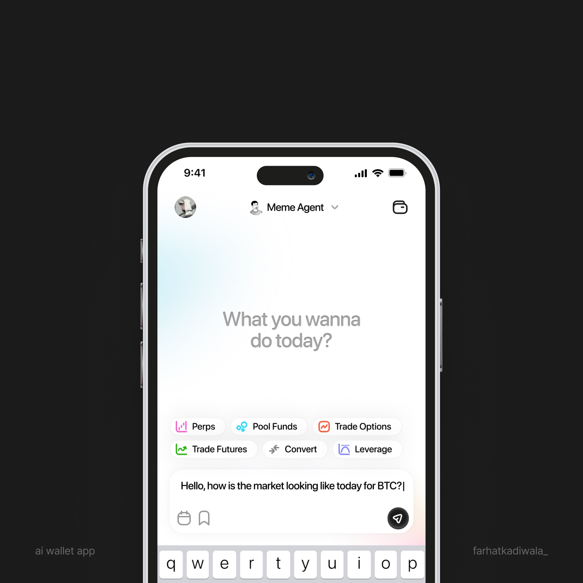 AI Wallet concept screen