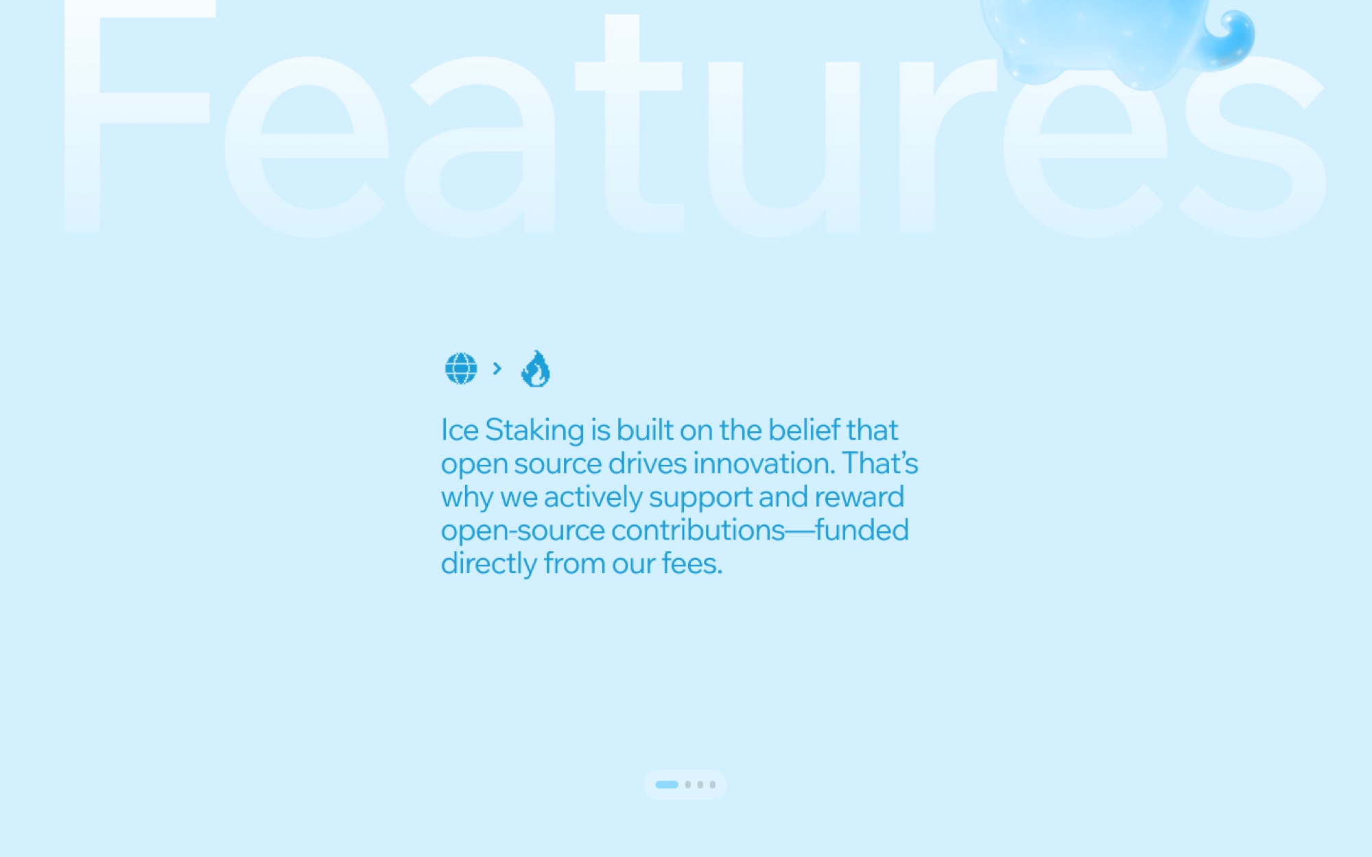 Icestaking landing page section
