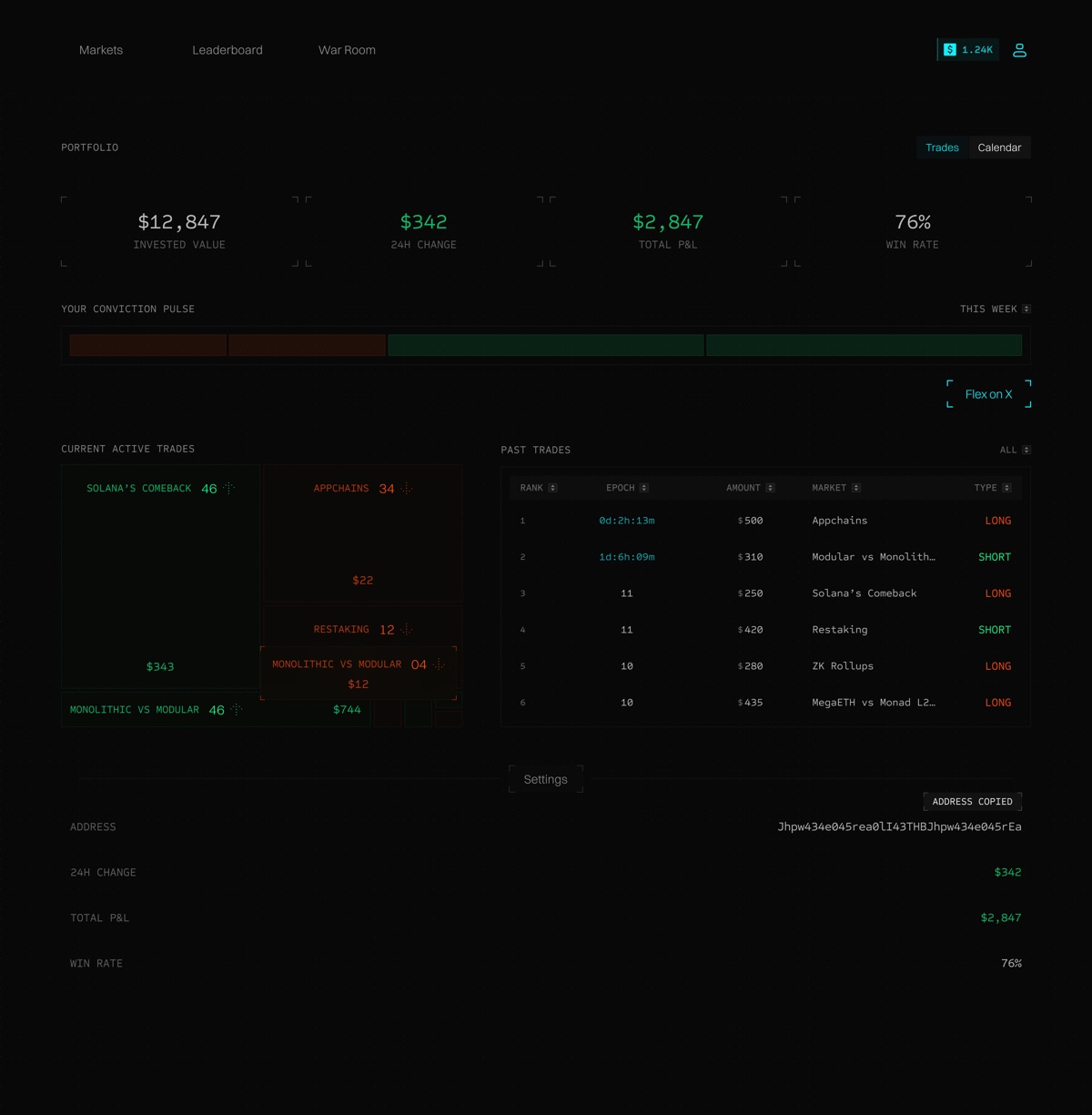 Inertia wallet — portfolio overview