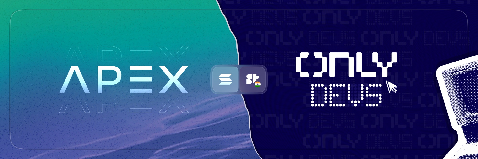 Apex × OnlyDevs collab banner
