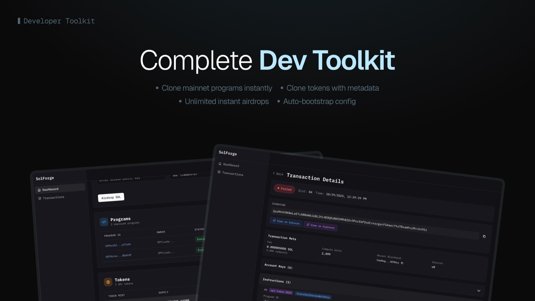 Solana dev-tools, Complete Dev Toolkit slide